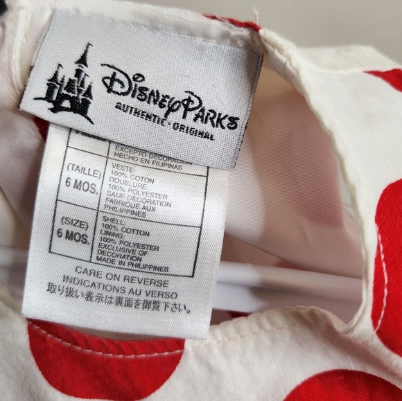 Disney Parks Baby Girl Minnie Mouse Polka Dot Red White Dress Bloomers 6 Months - Picture 7 of 8